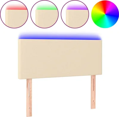 Obrázek produktu pro vidaXL LED čelo postele krémové 100x5x78/88 cm Látka