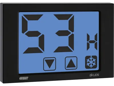Obrázek produktu pro Digitální vlhkoměr s dotykovým displejem, určený k montáži na zeď, napájení 230 V, černý