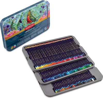 Image de Craie aquarelle DERWENT Inktense, 100pcs dans une boîte en métal