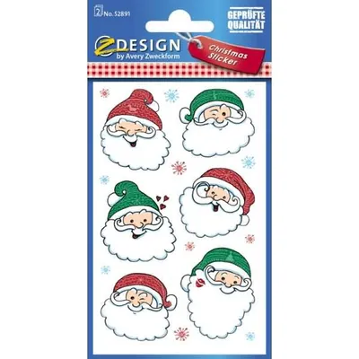 Produktbild von Weihnachts-Etikett Nikolaus Widmung grün/blau/rot/weiß 34 Etiketten 2 Blatt