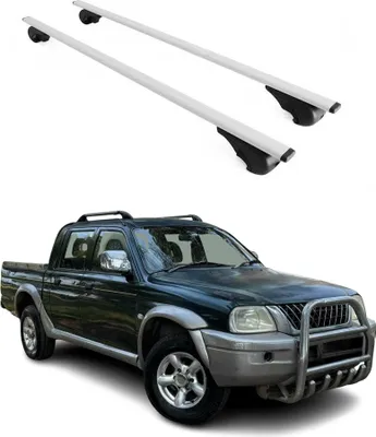 Produktbild von Dachträger Gepäckträger für Mitsubishi L200 1996-2005 Grundträger Metall Grau 2x