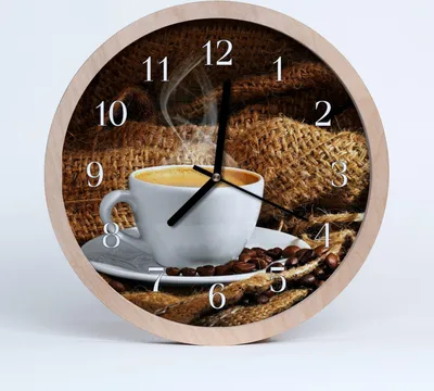 Produktbild von Holzuhr 30fi cm wanduhr - Wohnzimmer Kaffeebohnen