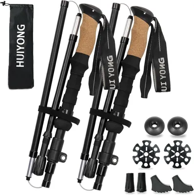 Obrázok produktu pre Turistické palice 115-135 cm, korková rukoväť, skladacie, hliník, pre turistiku