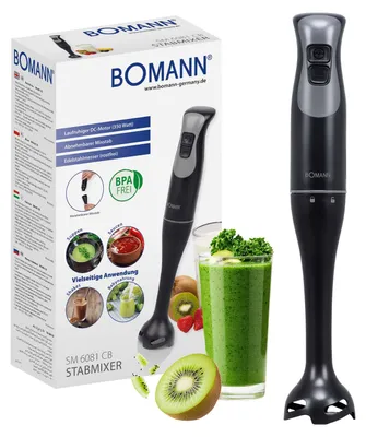 Immagine prodotto di Frullatore a mano Bomann per frullati, zuppe e minestre | modalità turbo | 350W | lama in acciaio inox | asta di frullatura staccabile | frullatore manuale | SM 6081 CB