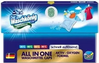 Obrázek produktu pro Univerzální Práškové Kapsle na Praní, Balení 30 Kusů