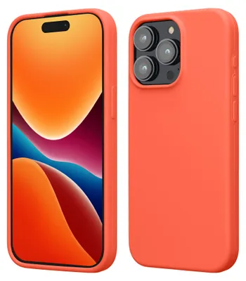Produktbild von kwmobile Handyhülle für iPhone 15 Pro Max Hülle, für iPhone 15 Pro Max Case - Hülle Silikon - kabelloses Laden - Leuchtende Koralle