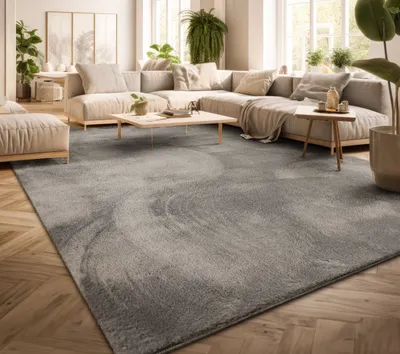 Produktbild von TT Home Teppich Wohnzimmer Kurzflor Anti-Rutsch Rückseite Einfarbiges Design Waschbar  Größe 240x340 cm
