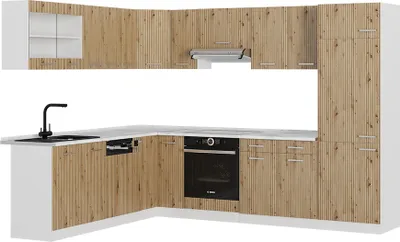 Immagine prodotto di Cucina angolare completa Vicco R-Line Rovere artigianale/bianco 287 x 60 cm , PL Marmo, Model 48983