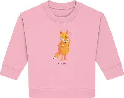 Produktbild von Mr. & Mrs. Panda Organic Baby Pullover Fuchs Lord 12. - 18. Monat - Baumwolle Pink - Geschenk, Bullover, Cocktail, Neugierig, Motivation Spruch, Schick, Lustig