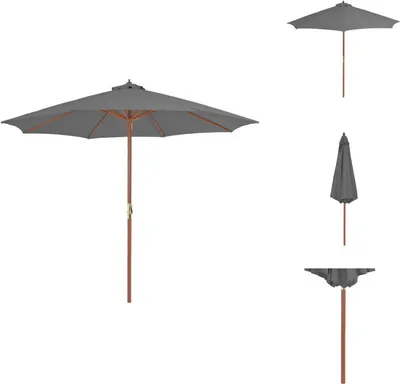 Produktbild von vidaXL Sonnenschirm mit Holz-Mast 300 cm Anthrazit -  Sonnenschirme & Sonnenschutze