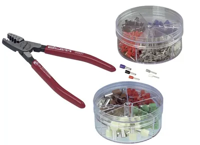 Produktbild von REV 0037116002 Crimpzange für Aderendhülsen (0,25–2,5 mm²), rot