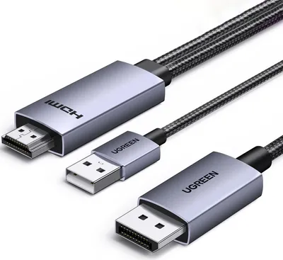 Produktbild von Ugreen HD169 HDMI-auf-DisplayPort-Richtungskabel, 4K@60Hz, 2m - Grau