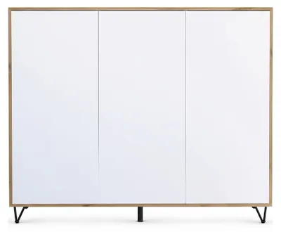 Produktbild von InnoFurn Highboard Elena M2, 3 Türen, Push-to-Open, Eiche Evoke/Weiß matt, 152,5 x 125,5 x 37 cm