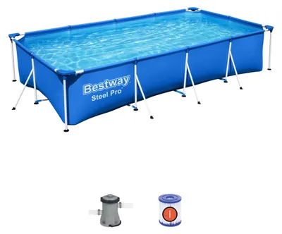Produktbild von Bestway 56424 Rechteckig Aufstellpool Schwimmbad Steel Pro 400x211x81 cm