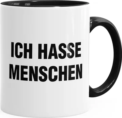 Produktbild von Kaffee-Tasse Ich hasse Menschen Kaffeetasse Teetasse Keramiktasse MoonWorks® schwarz unisize