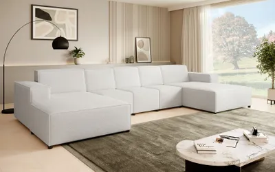 Produktbild von Ecksofa PEDRO U XL, breite Ottomane, Farbe: Beige (Raven22)