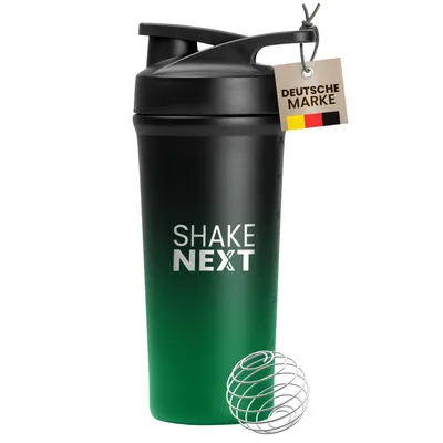 Produktbild von ShakeNext® Premium Edelstahl Shaker 700ml (Grün-Schwarz)