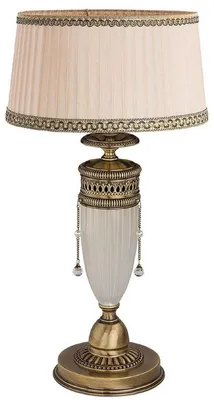 Immagine prodotto di Casa Padrino lampada da tavolo barocca ottone con patina / bianco / beige h. 54 cm