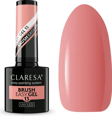 Obrázek produktu pro Claresa Brush Easy Gel 13 Tmavě Růžovo-Béžový Krycí Gel V Lahvičce Se Štětcem