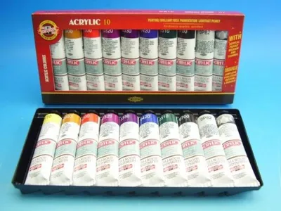 Zdjęcie produktu dla KOH-I-NOOR 01627S1002KS Zestaw kolorów akrylowych 10 x 40 ml
