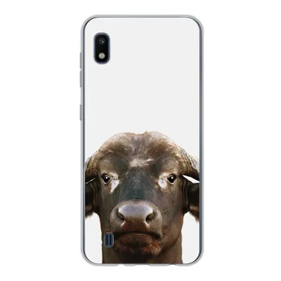 Produktbild von MuchoWow® Handyhülle Schutzhülle Hülle für Samsung Galaxy A10 Büffel - Wasserbüffel - Kopf - Kuh - Hörner - Jungen - Mädchen Silikon Softcase Handy Hülle - Schutzhülle