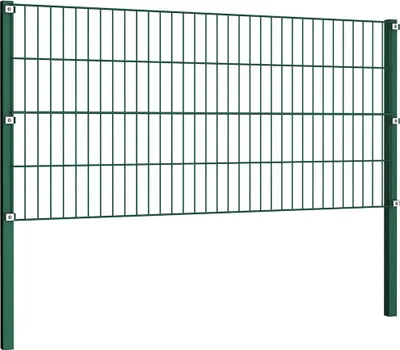 Obrázek produktu pro vidaXL Plotový díl se sloupky železný 176,5 x 80 cm Zelený