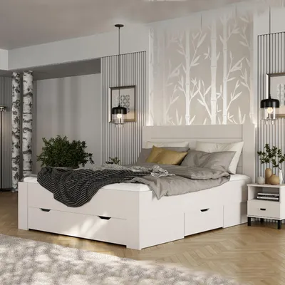 Immagine prodotto di Siwwa - Letto Matrimoniale, Bianco Crema, Dimensione Materasso 160x200 cm
