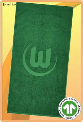 Produktbild von Duschtuch Badetuch Badestola Vfl Wolfsburg Grün Logo Handtuch Gr. 70x140cm