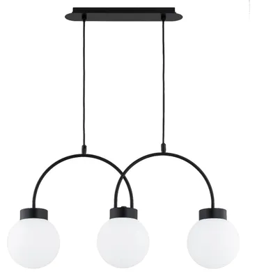 Immagine prodotto di Lampada a sospensione DARSO bianco e nero 3xE14x10W in metallo, dimensioni: 75x68x15 cm, IP20, Alfa