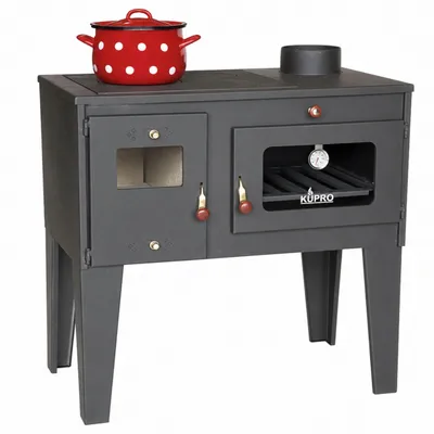 Produktbild von Kaminofen mit Backfach und Herdplatte Alegra 93894 6 kW Kamin Mehrfachbelegung Holzofen Ofen Holz Holzherd Küchenhexe Kochplatte Küchenofen