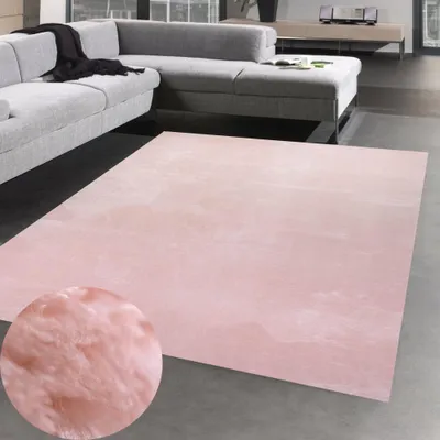Image de Tapis shaggy à poils longs lavable antidérapant rose Taille - 240 x 340 cm