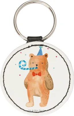 Produktbild von Mr. & Mrs. Panda Anhänger Bär Geburtstag - Weiß - Geschenk, Alles Gute, schlüssel, Schlüsselanhänger, Taschenanhänger, Happy Birthday, kleiner, klein, Glückwunsch