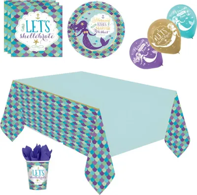 Produktbild von Meerjungfrau Mädchen Kinder Geburtstag Deko Set 39 tlg. Partyset