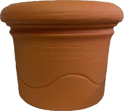Produktbild von Garden Italia Vasen Runde Vase für Pflanzen ICIL glatter Zylinder Durchmesser 50 cm - Höhe 37 - aus terracottafarbenem Harz - Für drinnen und draußen - Frostbeständig - Stoßfest - Leicht, M