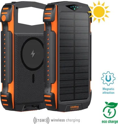 Produktbild von 4smarts Solar Powerbank TitanPack UltiMag 20000mAh, schwarz