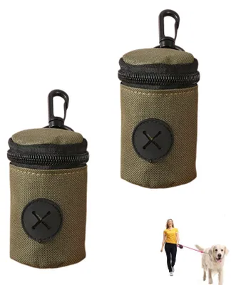 Imagen del producto de Dispensadores de bolsas para excrementos de perro, 2 unidades, color verde, para bolsas de recogida de excrementos caninos