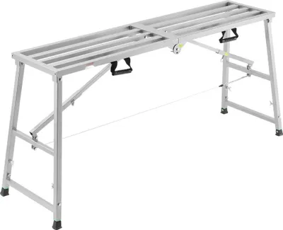 Obrázok produktu pre Pracovný rebrík s plošinou do 400 kg - Nastaviteľná výška 800-1295 mm - Stabilný a bezpečný - Ideálny pre stavebníctvo a obchod
