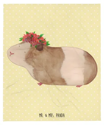 Produktbild von Mr. & Mrs. Panda Flauschige Decke Meerschweinchen Weisheit - Gelb Pastell - Geschenk, Spruch, Tagesdecke, Warme, Bettdecke, Wunderland, Wunder, Wohndecke, Motivation