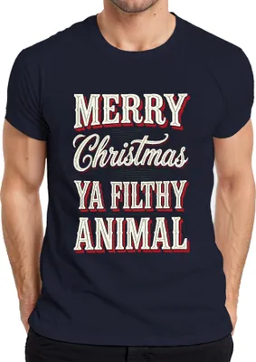 Produktbild von Merry Christmas filthy animal Weihnachten lustig Weihnachtsfeier Herren T-Shirt, Navy, S