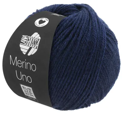 Obrázok produktu pre Lana Grossa MERINO UNO 50 g extra jemná Vlna s úpravou superwash 125 m farba 004 - nočná modrá, Obrázok generovaný UI