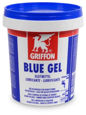Produktbild von Griffon Blue Gel Montagegleitmittel wasserlöslich trinkwasserzugelassen für alle Durchmesser 800 g Blau