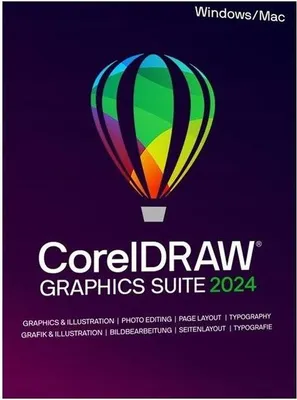 Produktbild von Corel CorelDraw Graphics Suite 2024, Grafischer Editor, Mehrsprachig, 1 Lizenz(en), Box, Graphics Suite 2024, Windows 10, Windows 11