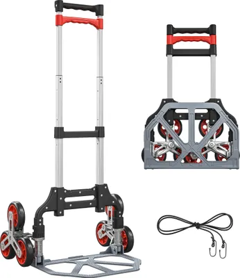 Produktbild von HOMCOM Klappbarer Treppensteiger mit 6 Rädern, Teleskopgriff Sackkarre max. 70kg