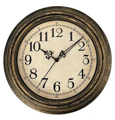 Retro Wanduhr 25 cm, nicht tickend, Vintage-Stil, braun