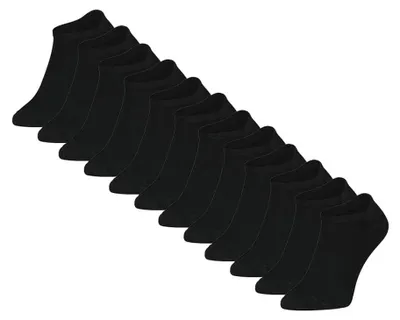 Produktbild von Bambus Sneaker Socken - 12 Paar – Schwarz – 43-45