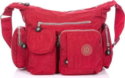 Produktbild von Bag Street Leichte Reise Umhängetasche Crinkle Nylon Mittelgroße Rot