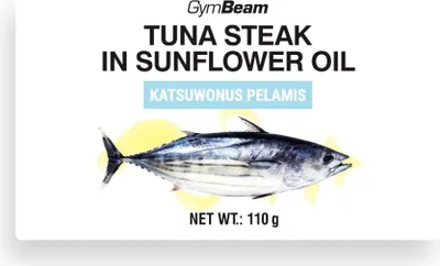 Produktbild von GymBeam - Thunfischsteak in Sonnenblumenöl 110 g