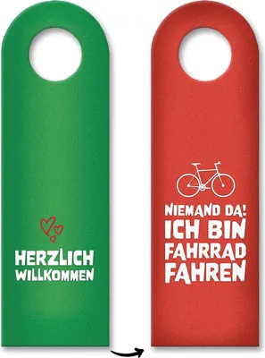 Produktbild von Willkommen oder bin Fahrrad fahren Türhänger in rot-grün Zuhause Mountainbike