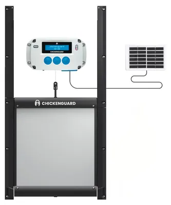 Automatische Hühnerklappe PRO mit Solar, Timer & Lichtsensor