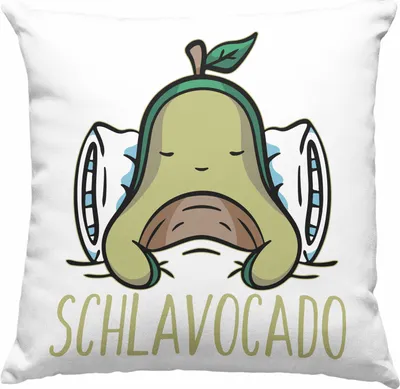 Produktbild von Trendation - Avocado Schlaf Deko-Kissen mit Füllung 40x40 Pyjama Geschenk Lustig Witzige Geschenkideen (Grau)